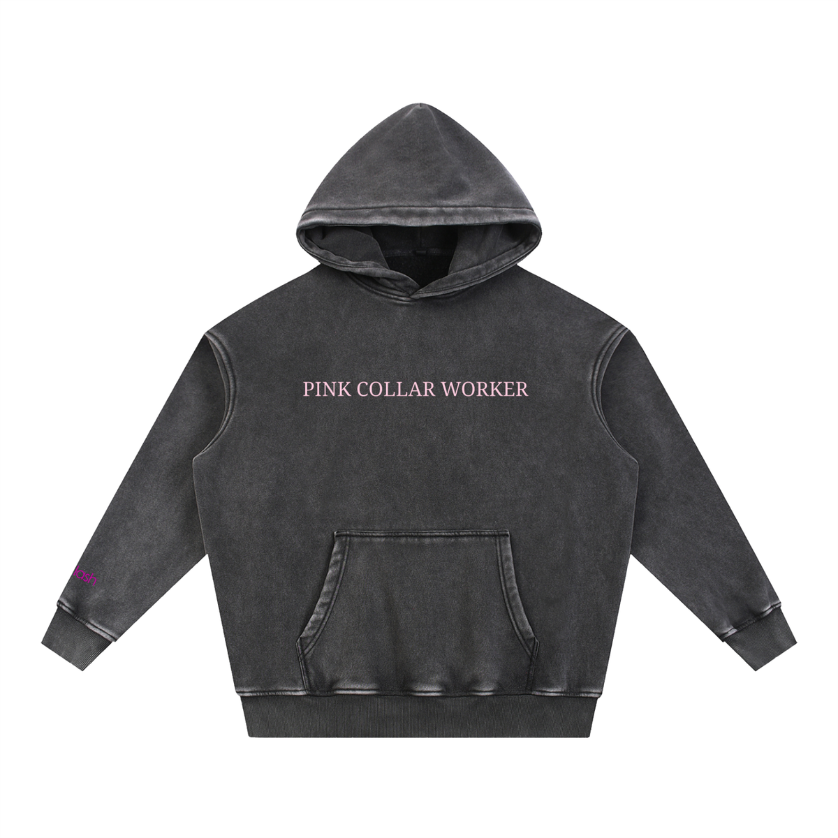 Pink Collar Worker - Snow Wash Fleece Oversize Hoodie